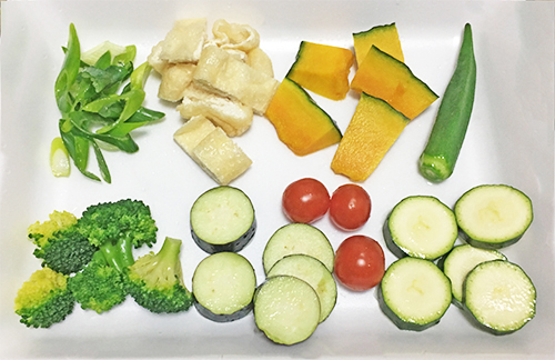 夏野菜カレーうどんの材料